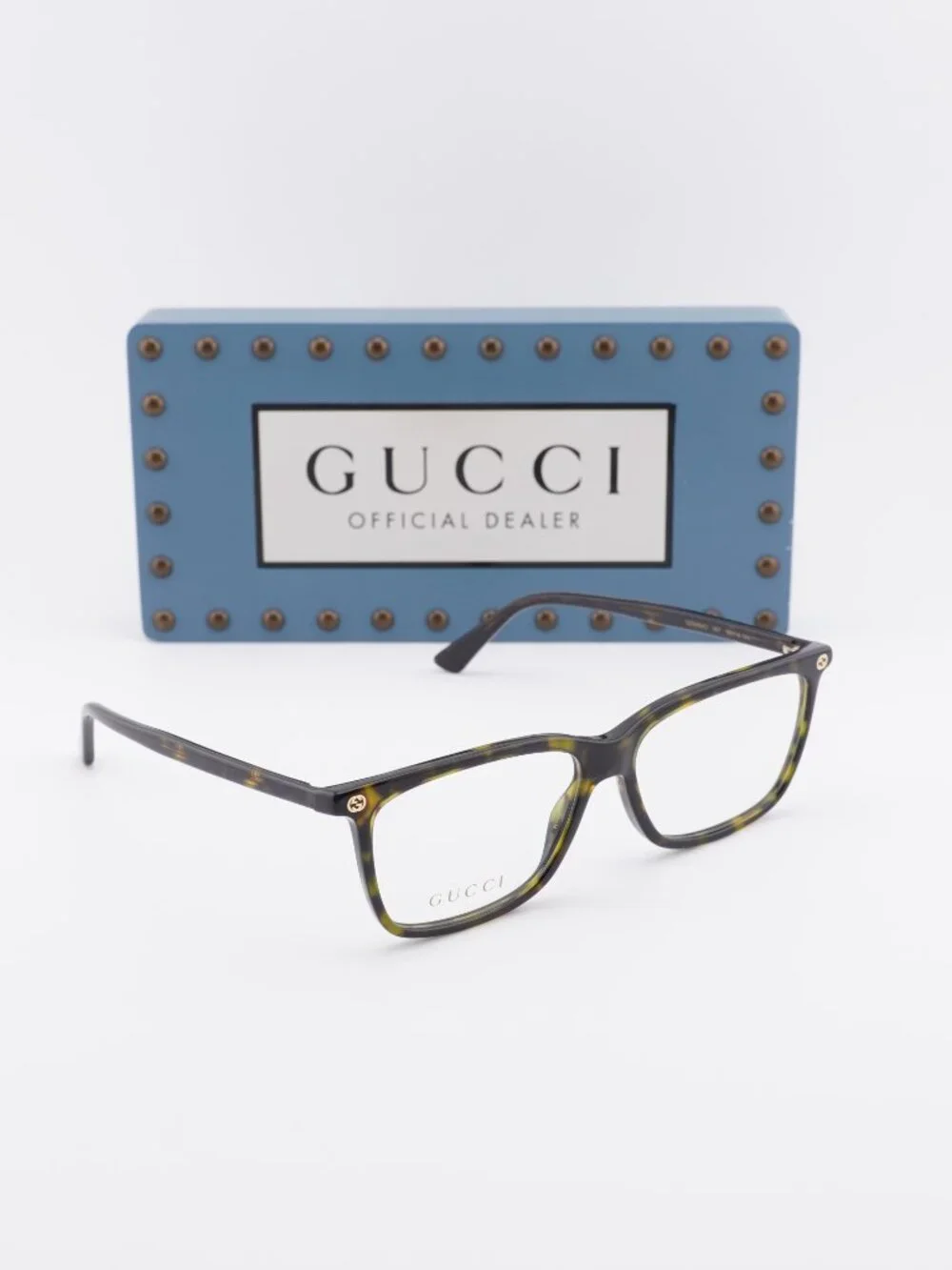 Gucci GG0094O 007 Rectangle Eyeglasses – Gloss Havana 54mm